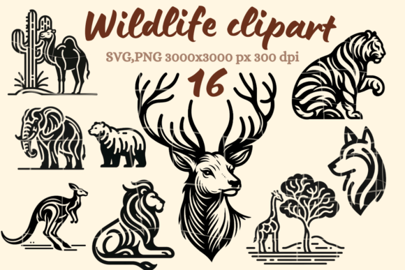 Download Wildlife Silhouette Outline Clipart - Premium Bundle