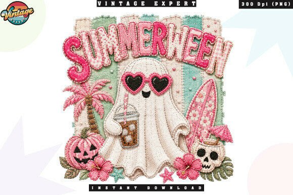 Download Cute Summerween Ghost Vacation PNG - Summer Collection