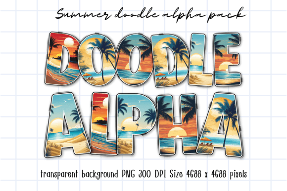 Download Summer Vacation Sea Beach Doodle Letters - Summer Collection